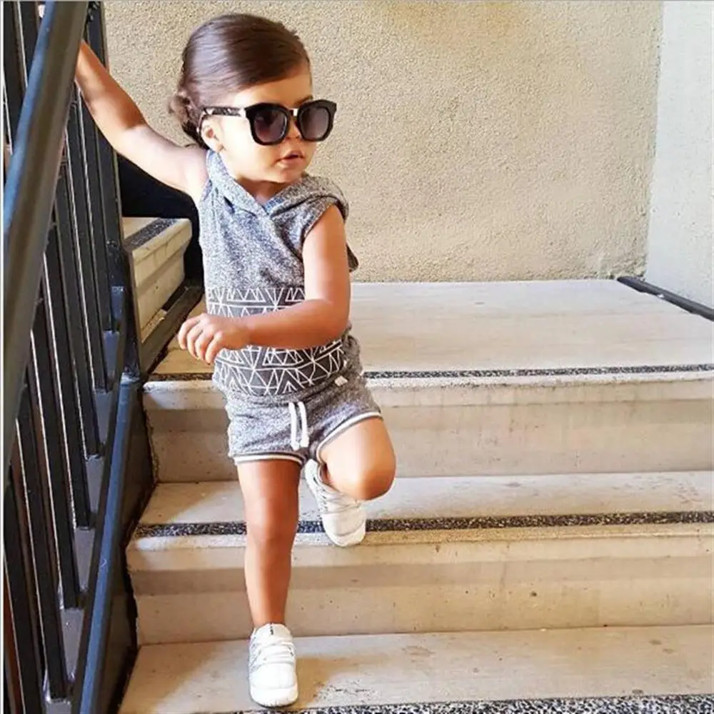 

Kid Toddler Baby Infant Summer Hooded Top + Shorts Outfits Casual Two Piece Set