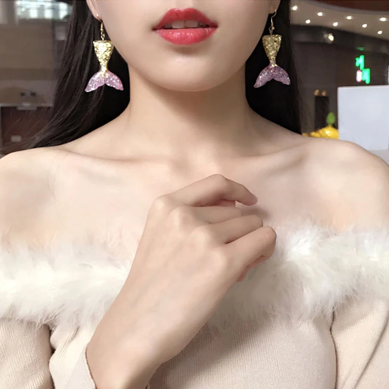 Подвеска для ушей модные серьги девочек гвоздики крутые украшения русалки