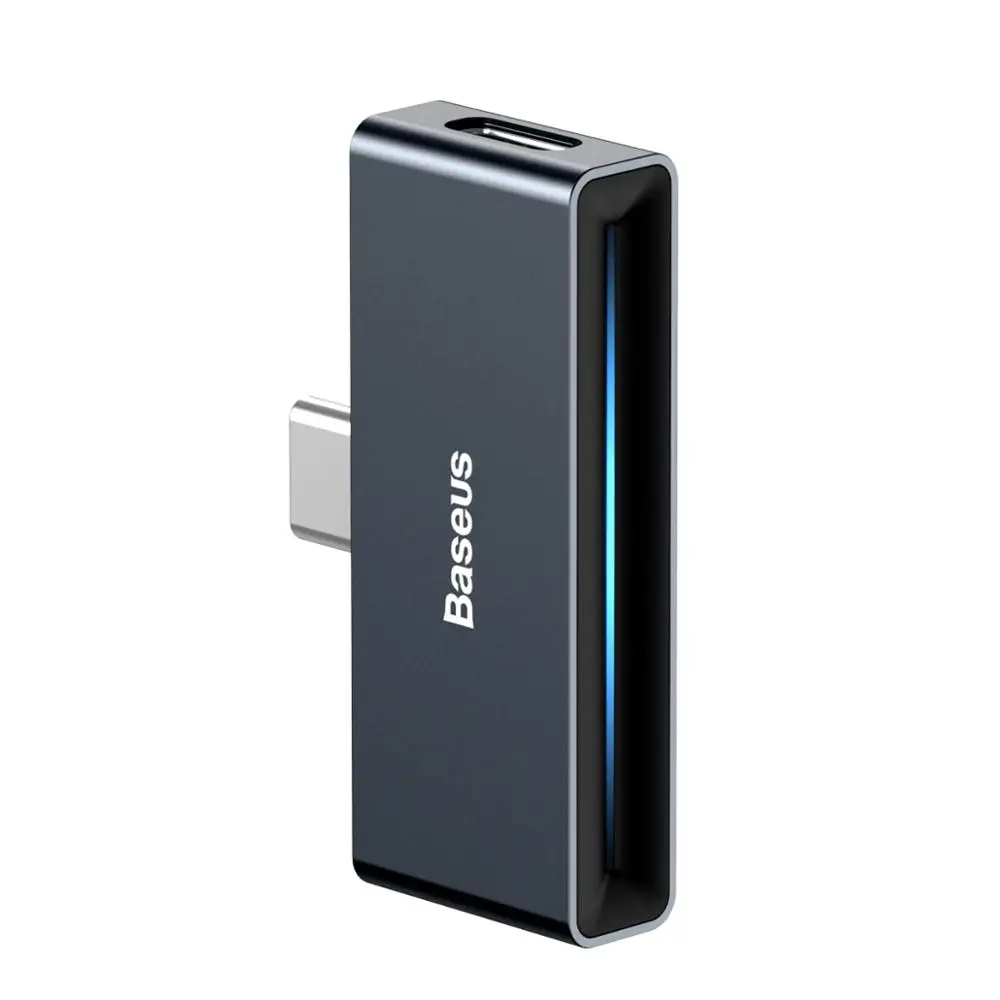 BLACK Baseus L57 usb type c адаптер usb c до 3,5 мм aux Наушники адаптер с PD 18 Вт Быстрая зарядка для телефона type c Jack - Цвет: BLACK