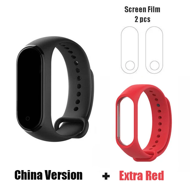 Mi 4 CN red film Xiaomi mi band 3 mi Band 4 новейший музыкальный умный Браслет пульсометр фитнес 135 мАч 3 Цвета экран Bluetooth 5,0 - Цвет: Mi 4 CN red film