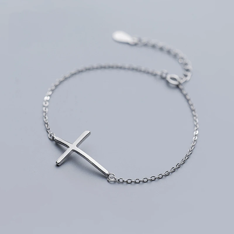 Ювелирные браслеты из стерлингового серебра 925 пробы Женские Простые с цепочкой