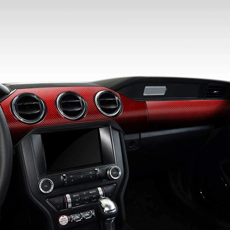 Car Carbon Fiber Dashboard Decoration Sticker Package Interior Modification Cover for Ford Mustang 2015-2019 | Автомобили и