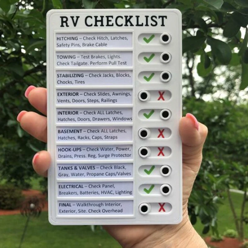 

Portable RV Checklist Note Board Removable Reusable Creative Note Pad for Home Camping Traveling SEC88