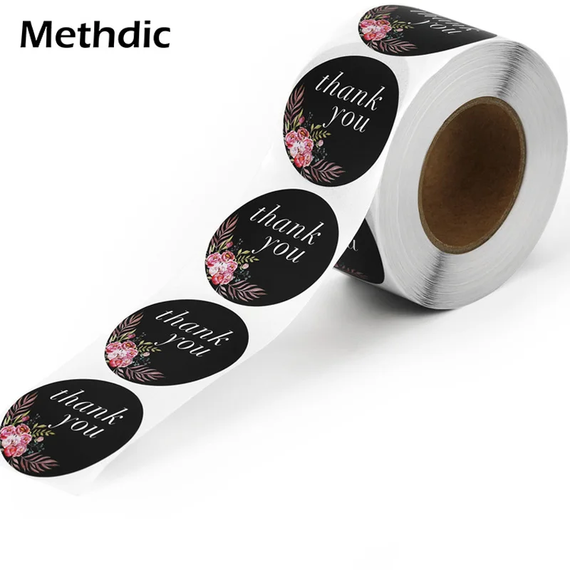

Waterproof thank you stickers roll for gift bags 500stickers/roll