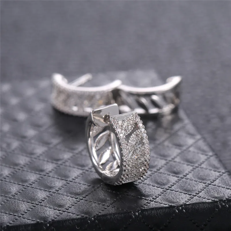 

Liemjee Hollow Inlaid Zircon Earrings All-Match Fashion Exquisite Jewelry For Women Luxury Namour Charm Gift All Seasons