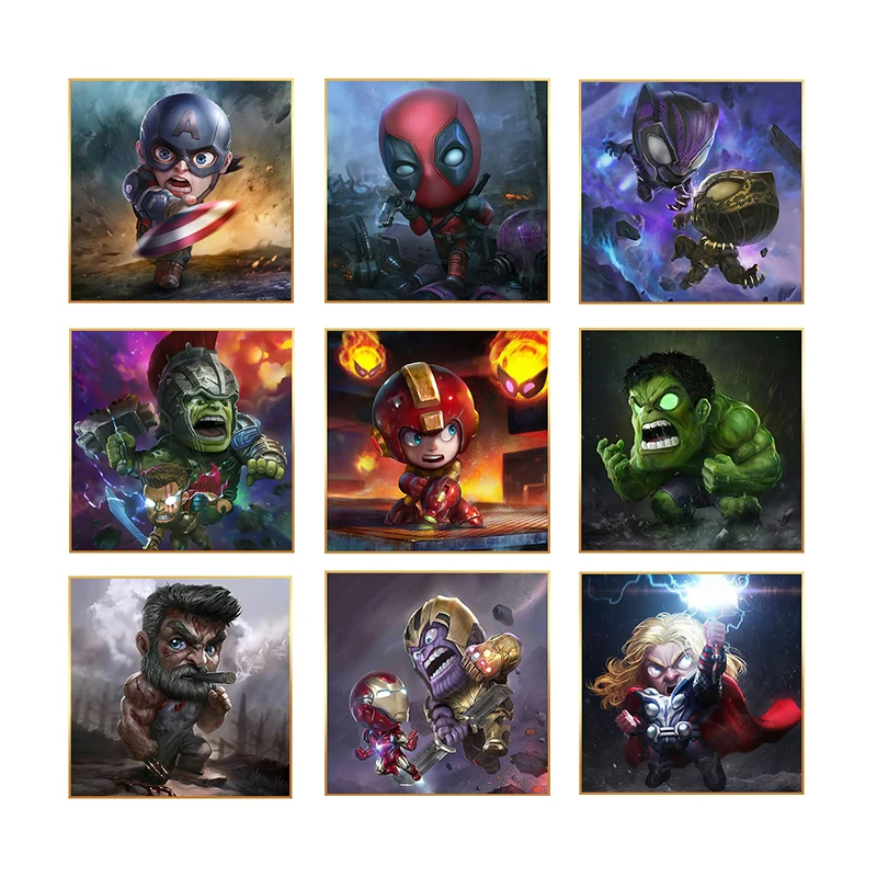 

Marvel Avengers Cartoon Canvas Painting Avengers Wall Posters and Prints Print Mural Pictures Children's Room Home Decor Cuadros