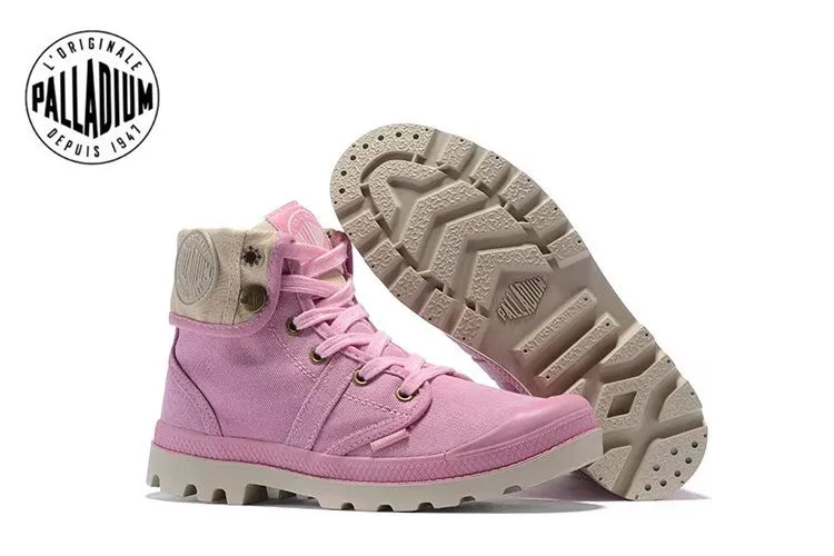 

PALLADIUM Women's Pallabrouse Pink Sneakers Turn help Military Ankle Boots Canvas Casual Shoes Turned-over Edge Shoes Eur 35-39