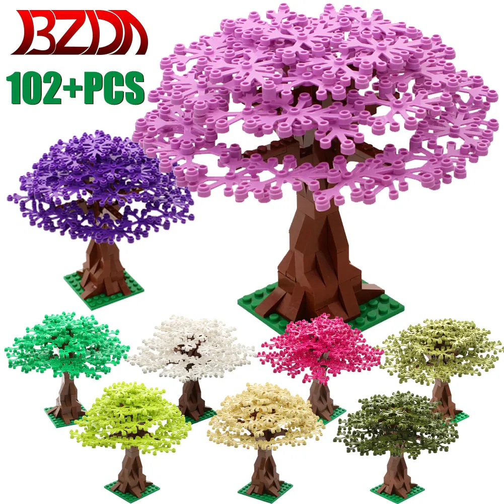 

BZDA City Bonsai Tree Seeds Bricks Plants Seeds Flower Plant Parts City DIY Assembles Compatible Green Bush Home Toys Foy kid