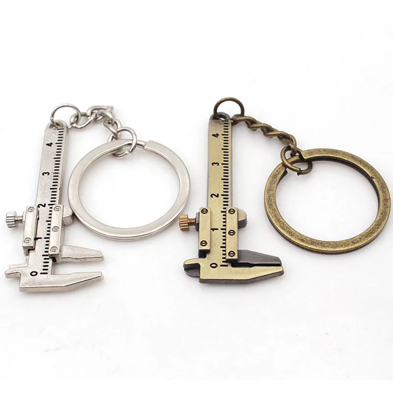 

Creative Zinc Alloy Vernier Caliper Keychain Mini Tool Keyring Pendant Portable Gift