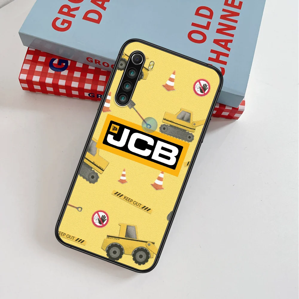 

JCB Excavator Car Phone Case For Xiaomi Redmi Note 7 8 8T 9 9S 4X 7 7A 9A K30 Pro Ultra black Back Tpu Bumper Luxury Coque