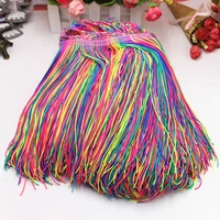 1 yard latin fringe tassel multi assorted colored dance dress trimming lace macrame samba clothing lace 9 20cm