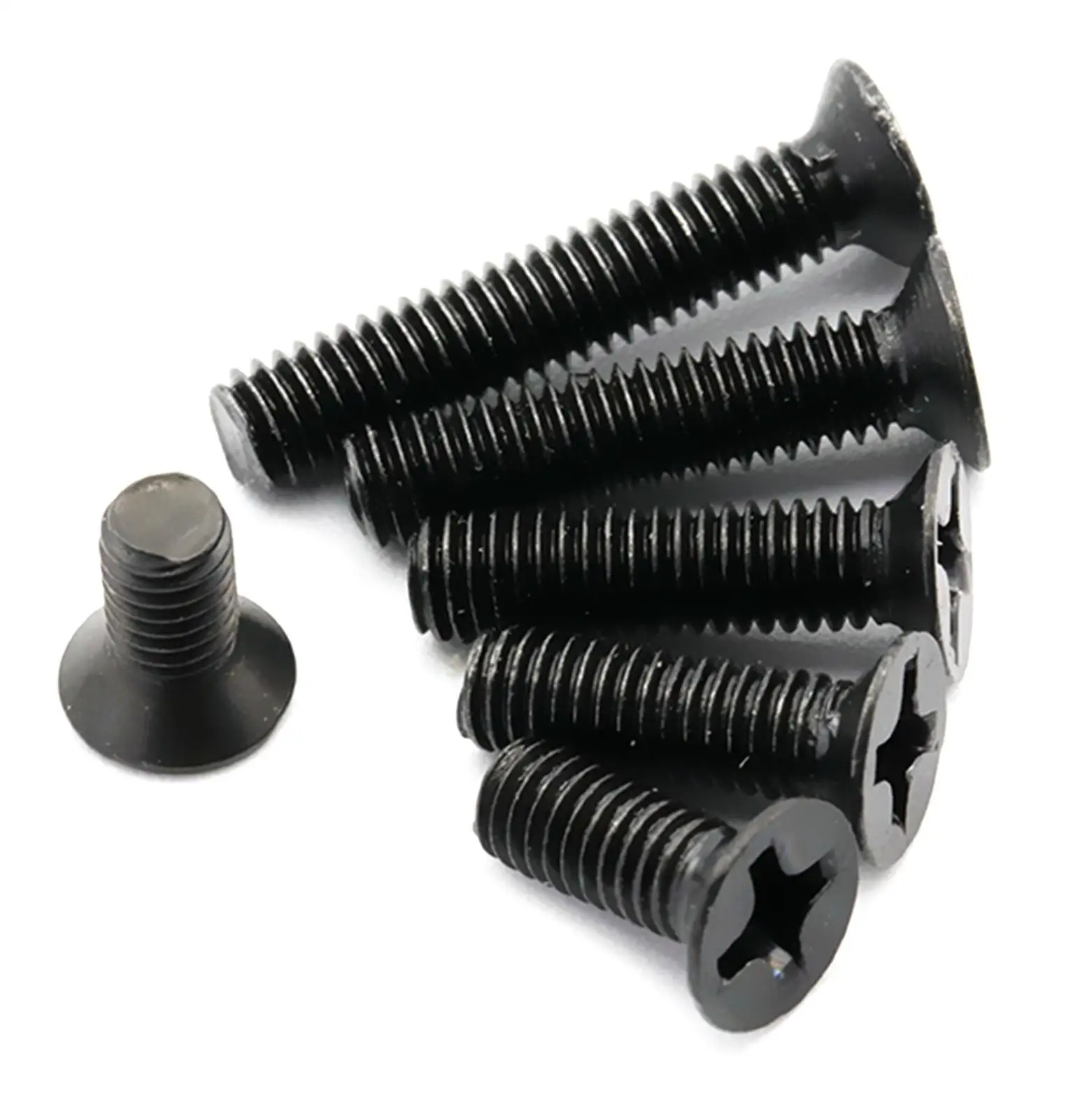 50 шт. черные винты с плоской потайной головкой из углеродистой стали M4 Pitch 0 7 длина