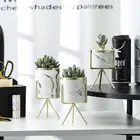 Керамическая железная ваза в скандинавском стиле с мраморным узором, розовая, Золотая, серебряная настольная декоративная ваза с зелеными растениями для дома и офиса