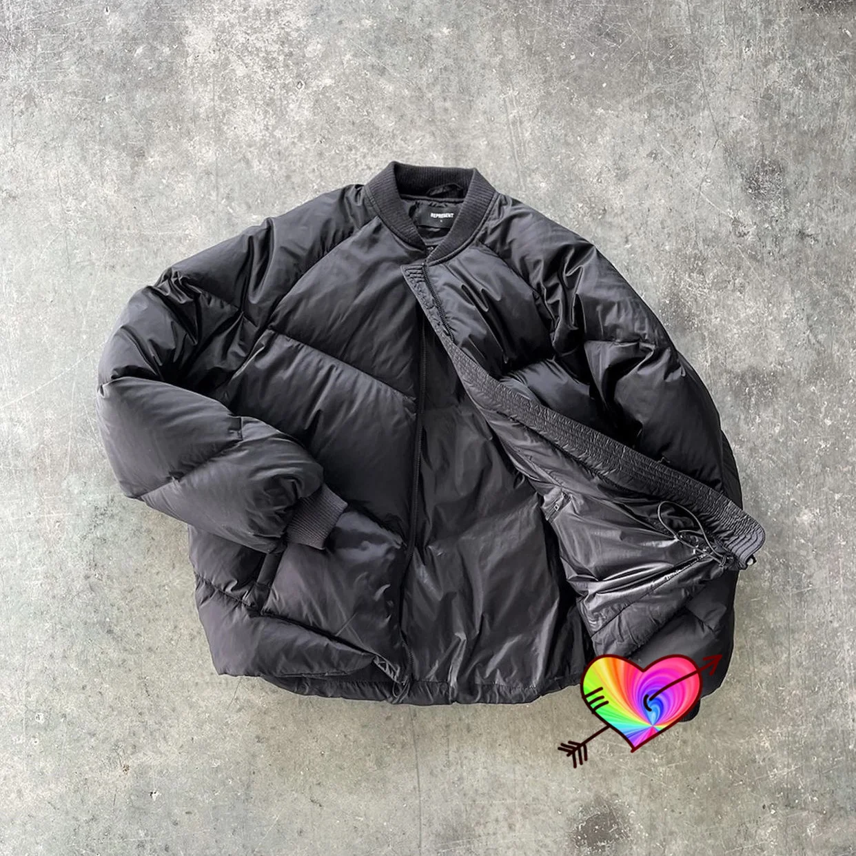 

Down Cotton PUFFER Represent JACKET Men Women 1:1 High Quality Back Metal Bar Zip Represent Bomber Jacket Oversize Coats