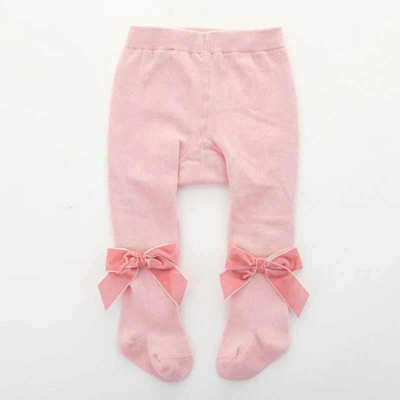 Новинка детские колготки с большим бантом осенне зимние хлопковые для маленьких