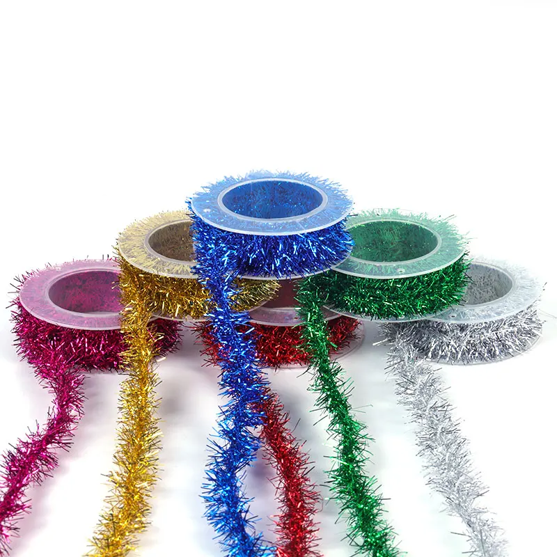 

1.5m Christmas Decoration Gold Silver Wire Garland Tinsel Christmas Tree Ornament Xmas Birthday Colorful Tinsel Party Supplies