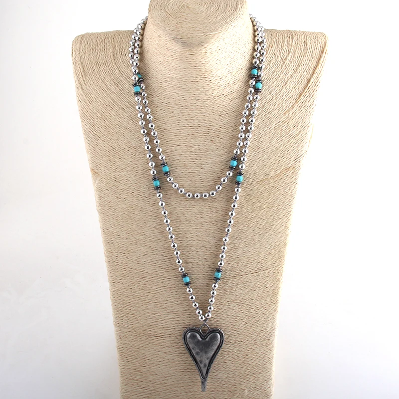 Модные богемные этнические ювелирные изделия с металлическими бусинами/длинное