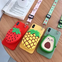 3d cute fruit coin bags soft silicon phone case for oppo a9 a5 2020 a91 a52 a92s reno 2z 3 4 pro realme xt x2 c2 5 pro find x2