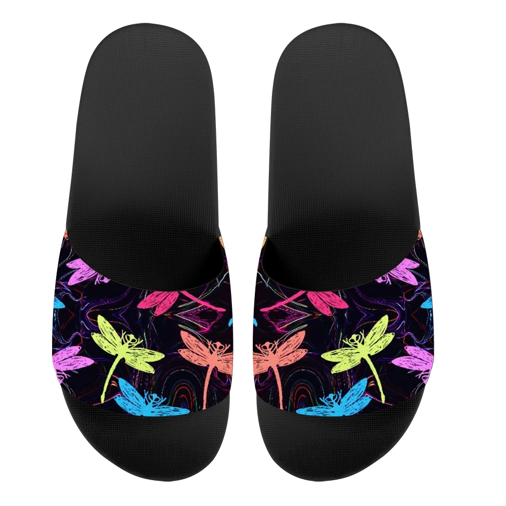 

Women Summer Slippers Slide Sandals Beach Flip Flops Dragonfly Print Comfortable Thick Sole Girls Flat Shoes Zapatillas Mujer