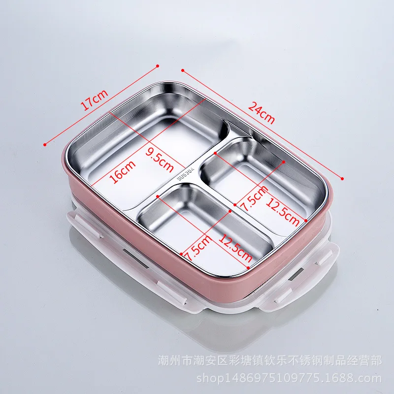 Ланч коробка из нержавеющей стали Портативный Bento Box Microwavable контейнеры еды с