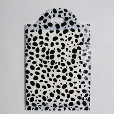 The cow spots Герметичность 20*25 см 50 шт. Свадебные бутик вечерние подарочные пластиковые ручки для покупок спасибо подарок ювелирные изделия пластиковая посылка сумка для переноски - Цвет: The cow spots
