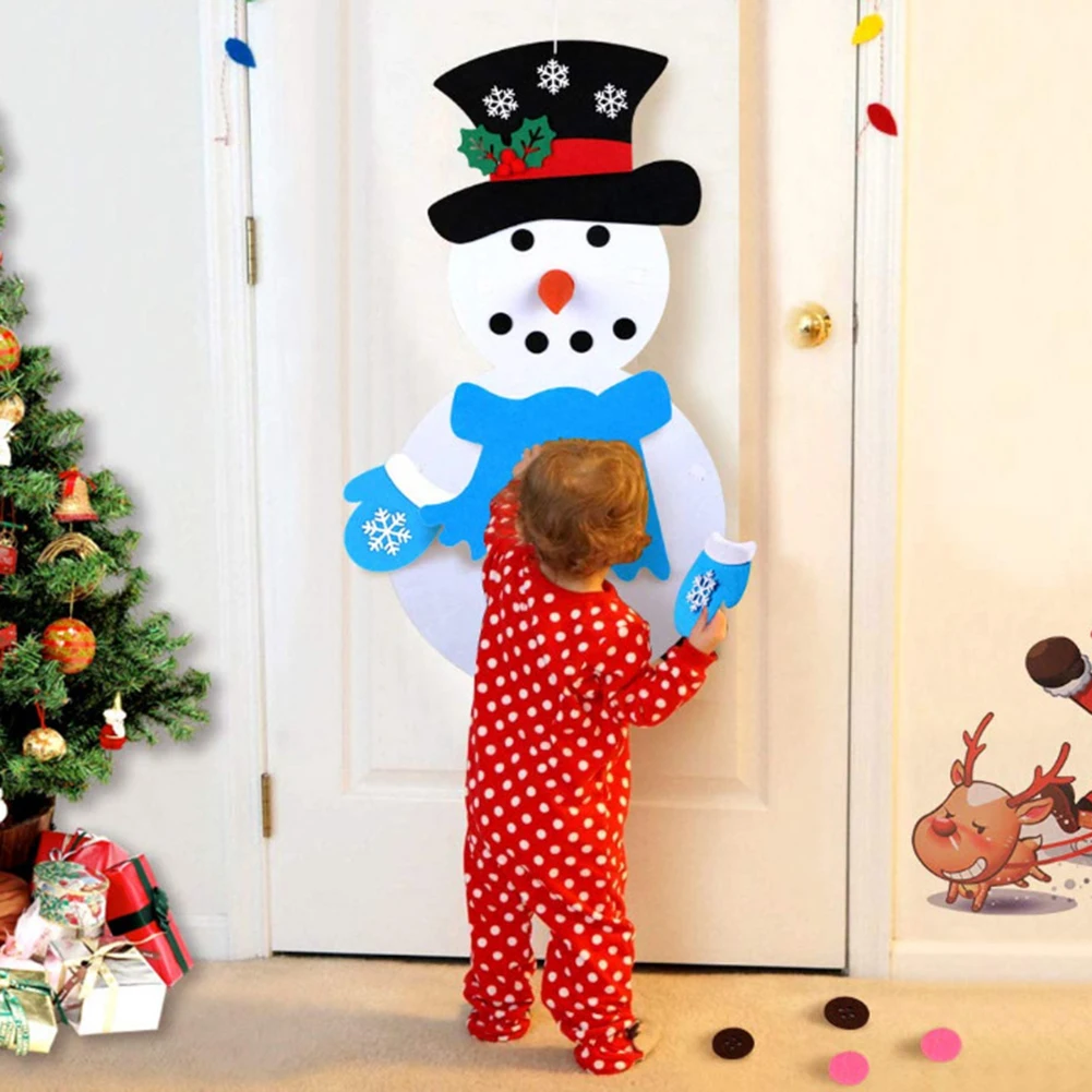 Новое поступление DIY Войлок Рождественский Снеговик игровой набор+ 31 шт. съемные украшения Рождественский подарок декор
