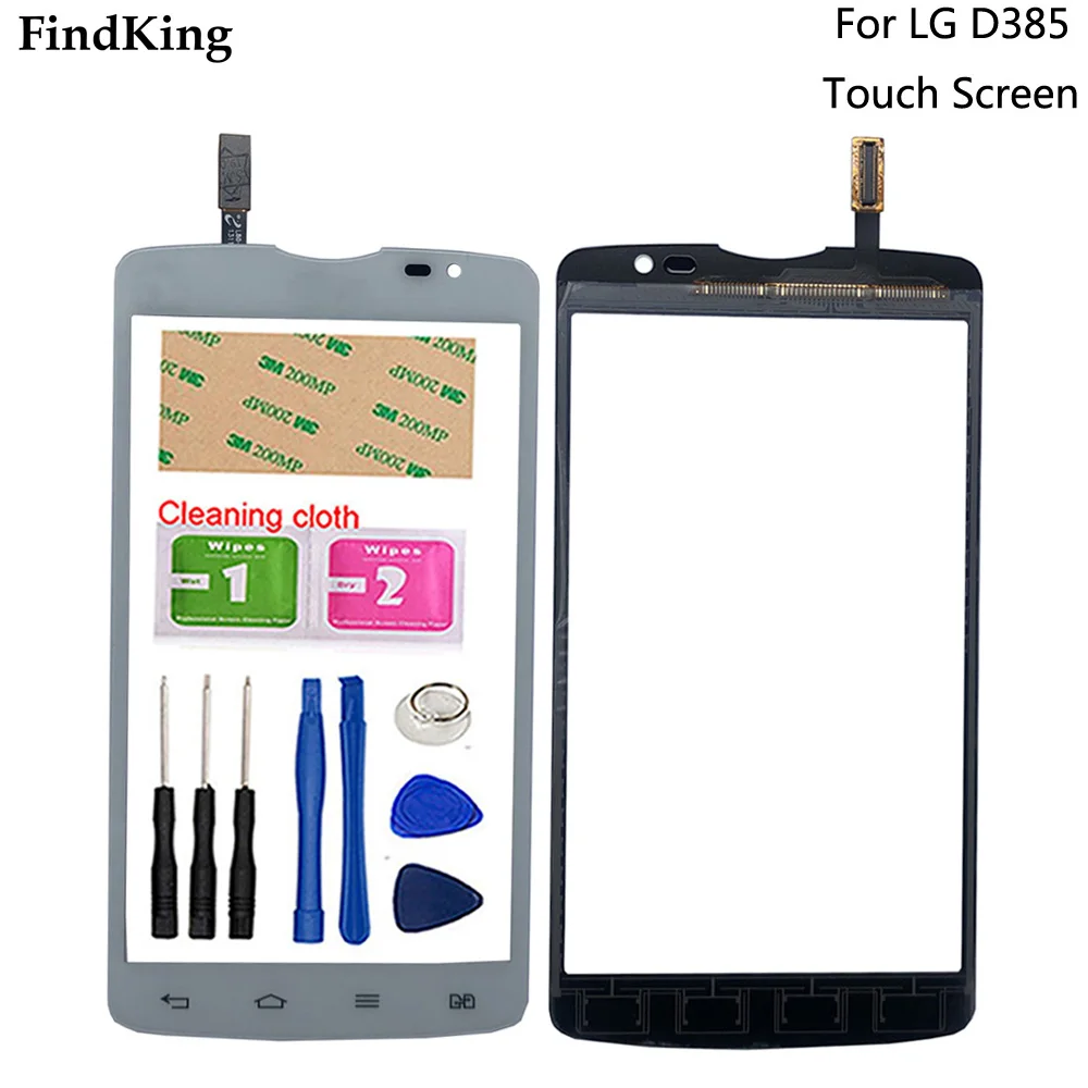 

5.0'' Touch Panel For LG D380 Touch Screen Front Glass For LG L80 D385 Dual Digitizer Panel Lens Sensor Tools 3M Glue