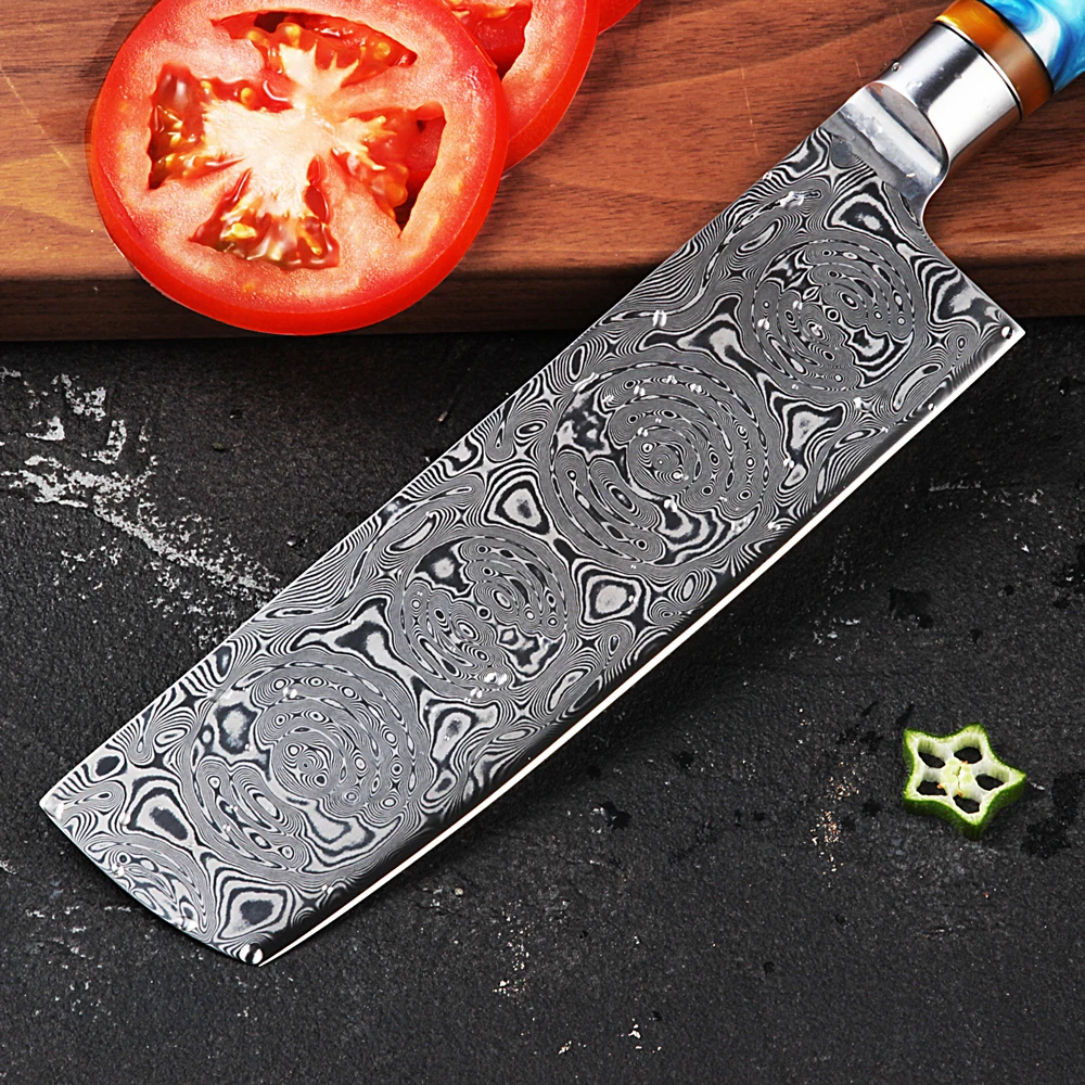 FANGZUO японский дамасский кухонный нож разделочный антипригарный Nakiri 67 layer vg10