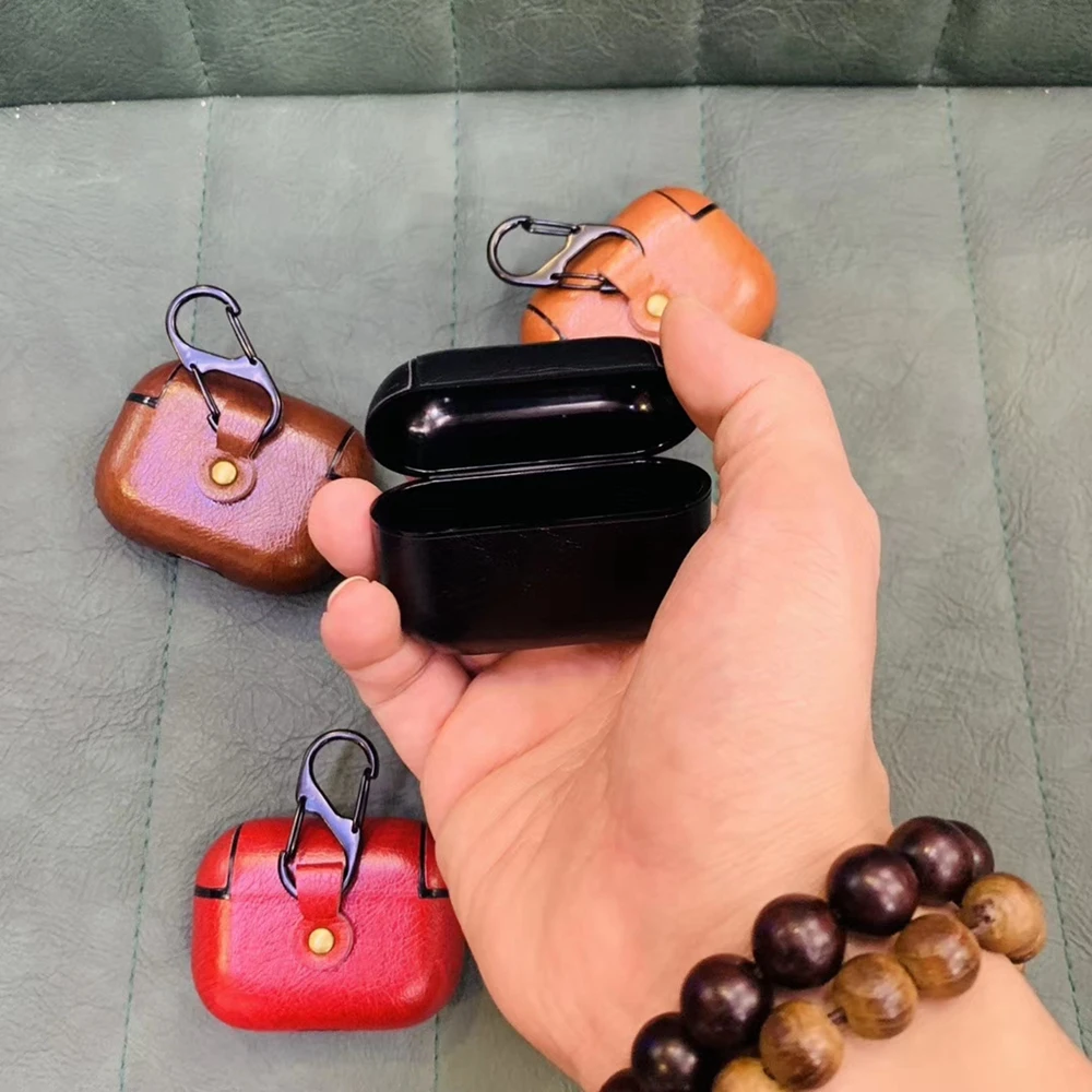2019 Новый кожаный чехол с пряжкой для Airpods Pro защитный Apple 3 аксессуары наушников