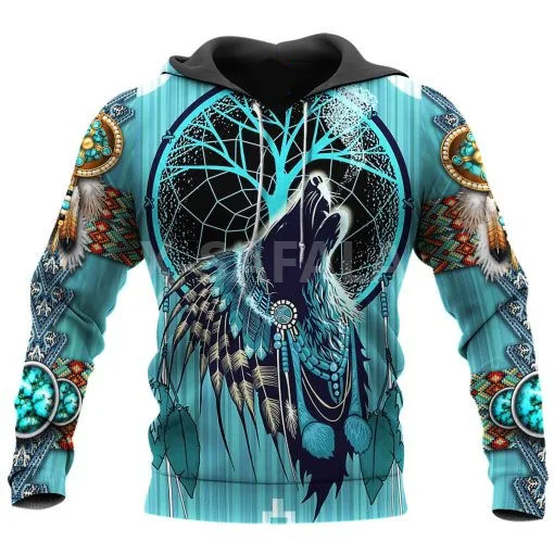 Индейцев с животными волком 3D принт XS 7XL Толстовка для мужчин и женщин Harajuku