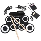 Электронная ударная установка, тренировочная ударная площадка Midi, ударный набор с разъемом для наушников, динамик, барабан, педали, барабанные палочки