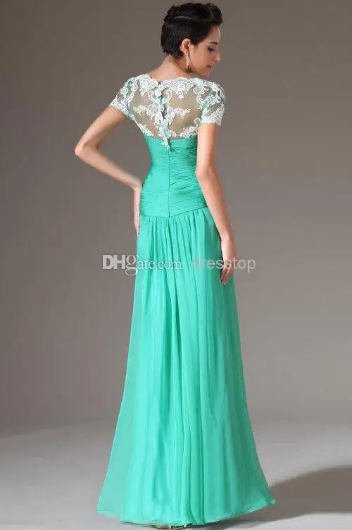 Вечерние платья для выпускного вечера с коротким рукавом новинка 2014 модное