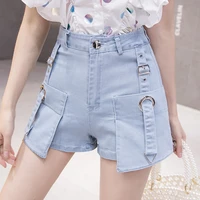 summer trend fashion high waist denim shorts women all match korean loose wide leg a line hot short