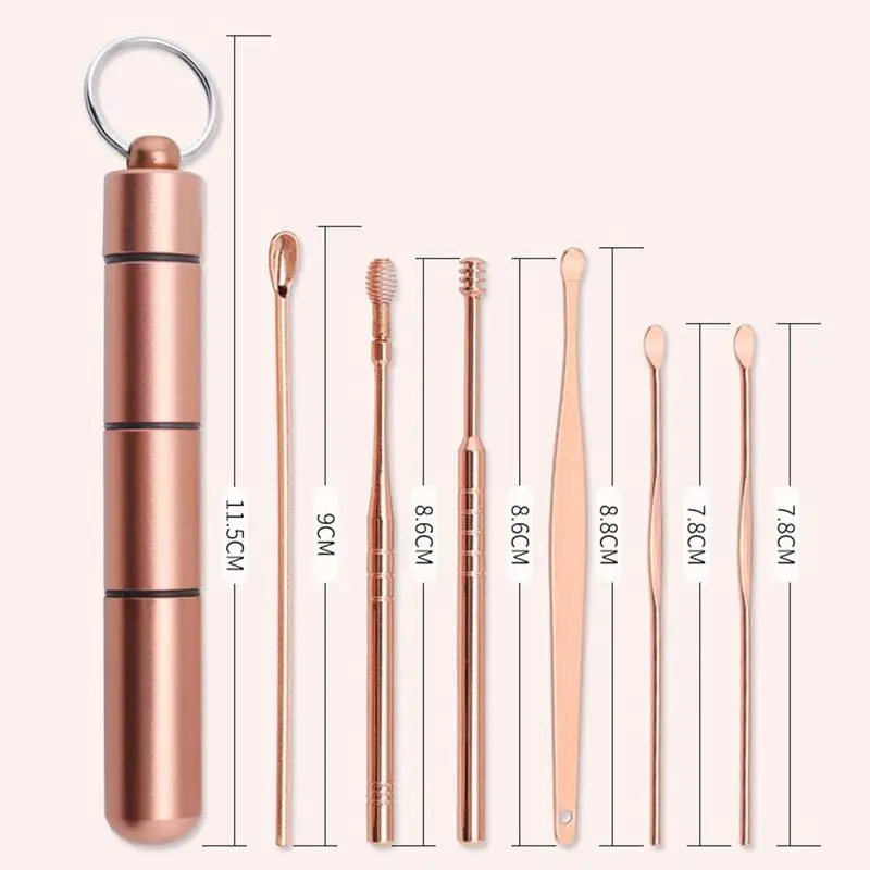 

Steel Ear Pick Ear Pick 6 Piece Set Portable Portable Ear Pick Ear Wax Removal Tool