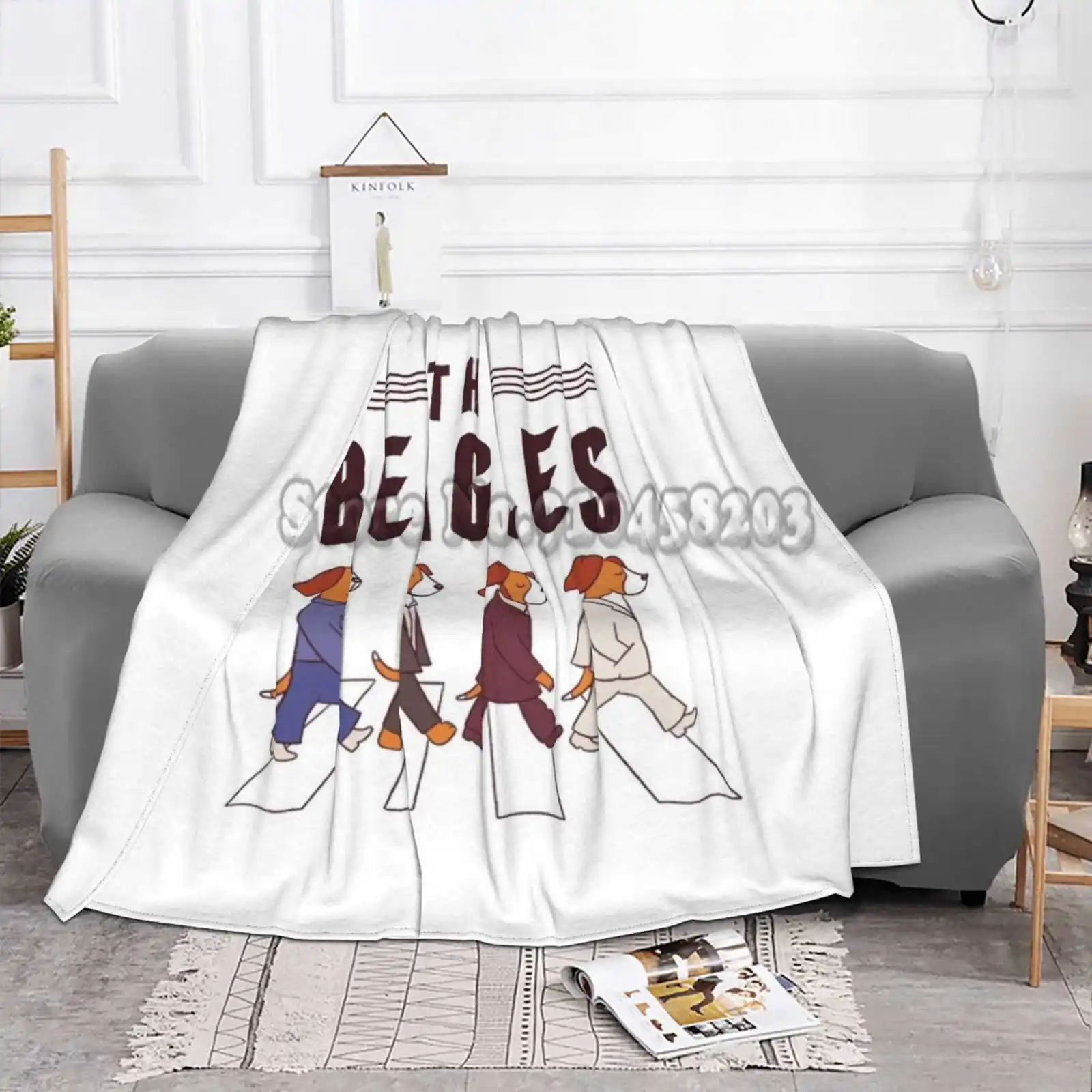 Мягкое теплое одеяло с изображением собаки | Дом и сад