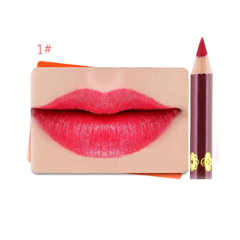 01 Карандаш Lipliner, цветной матовый деревянный карандаш для губ, 12 цветов, водостойкий, стойкий, легко одевается для макияжа, косметический, для салона красоты - Цвет: 01