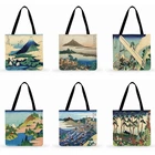 Сумка-тоут женская с японским художественным рисунком в стиле укиё-э, Повседневная Уличная пляжная сумочка-тоут, модный саквояж для покупок