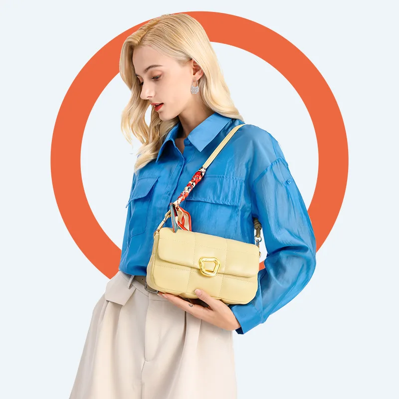 

Женская сумка, новинка 2021, модная Корейская версия, маленькая сумка для подмышек, изящная ленточная сумка-мессенджер на одно плечо, маленька...