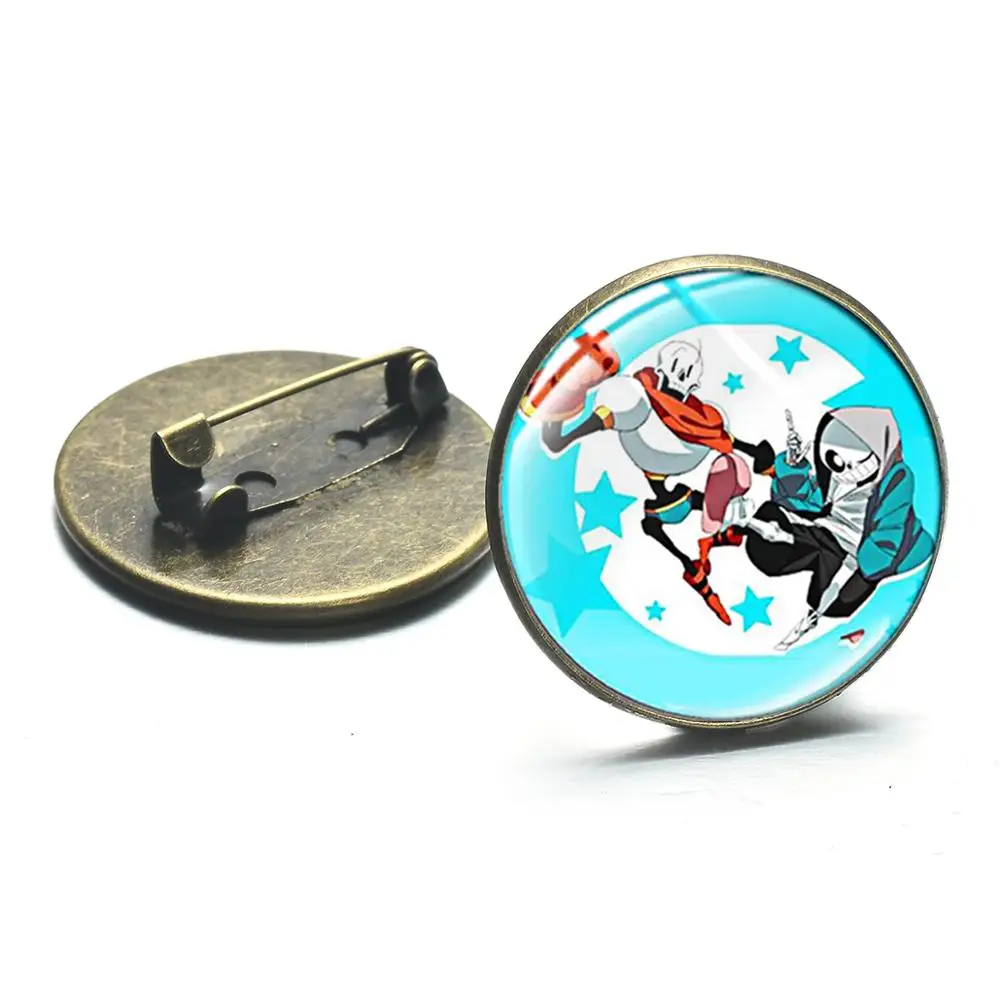 Аниме игра Undertale круглые Броши Санс Папирус фриск мультфильм Забавный узор