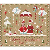snowy christmas cartoon patterns counted cross stitch 11ct 14ct diy cross stitch kit embroidery needlework sets home decor