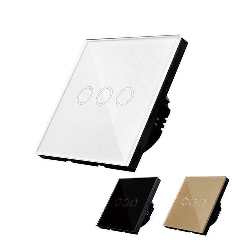 Сенсорный выключатель европейского стандарта KT003EU 3 клавиши 1 канал управления