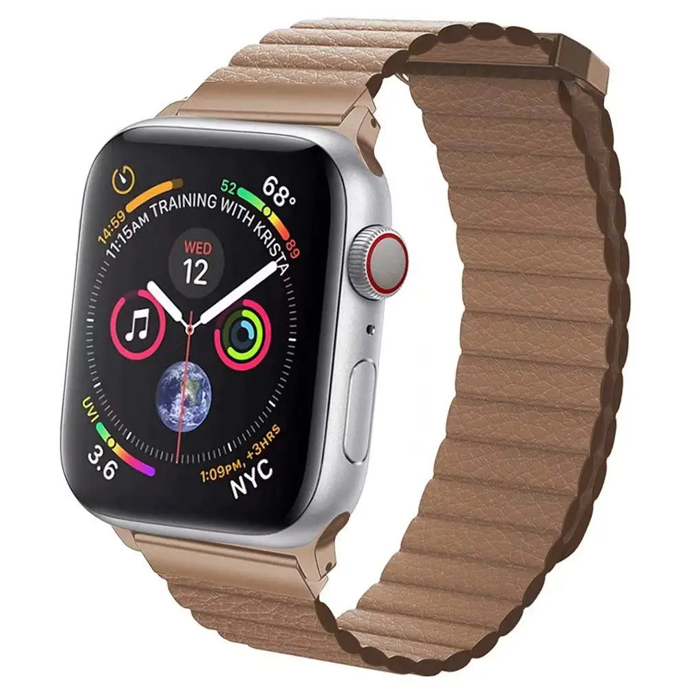 Регулируемый магнитный ремешок из натуральной кожи для apple watch 4, 1, 2, 3, 42 мм, 38 мм, ремешок, застежка на браслет, петля для iwatch 4