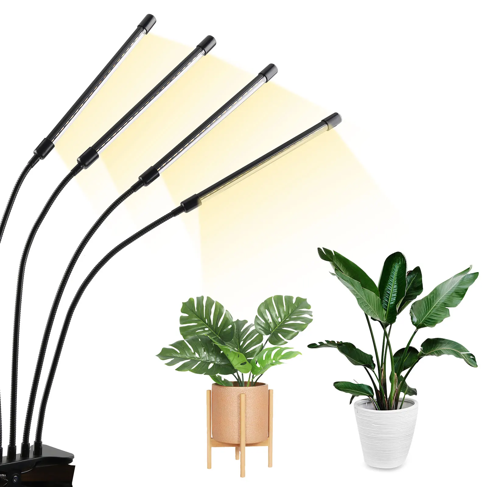 

Clip-On Grow Light Full Spectrum Grow Lights With Phone APP For Indoor Plants 5 Brightness 3/6/12H Timer Adjustable Gooseneck