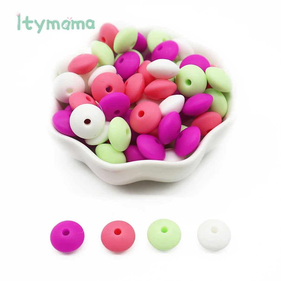 Itymama, 60 шт., пищевые силиконовые счеты, бусины, жемчуг, силиконовые бусины, сделай сам, Прорезывание Зубов, уход за ребенком, ожерелье, соска, цепочка, детский Прорезыватель