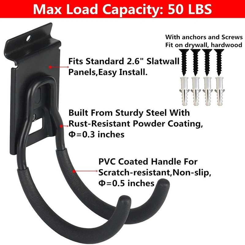 Сланец практические двойной крюк гараж для хранения держатель инструмента