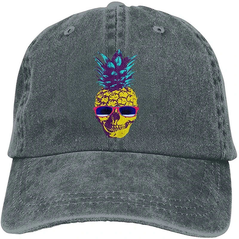 

Vintage Pineapple Skull Adjustable Baseball Hats-Unisex Classic Cap for Hiking