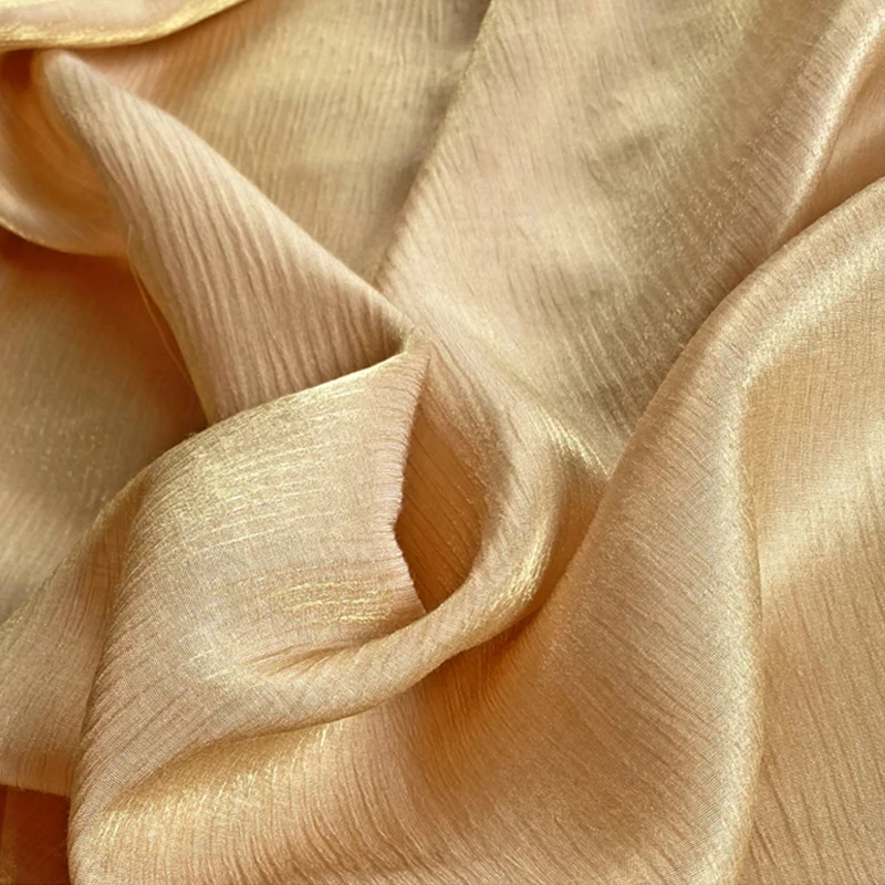 Высококачественная плиссированная ткань для костюма из шелка и конопли с