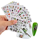 1 лист ABC наклейки с буквами клей исскуство ногати наклейки на английском с изображением зеленых листьев и номер татуировки дизайн ногтей водный ползунки Маникюр обертывания