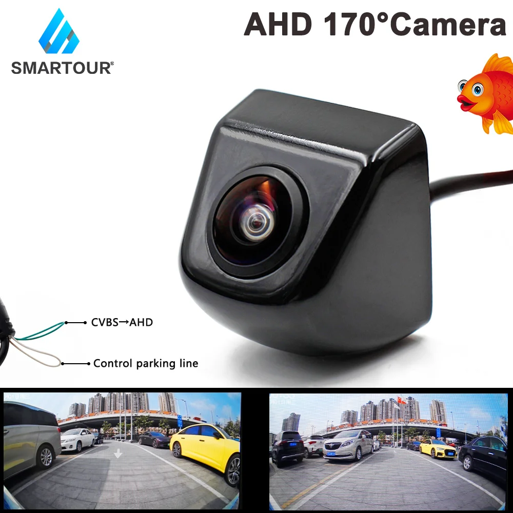

170° HD AHD/CVBS 720P Night Vision Black Car Rear View Camera Metal Body Vehicle Reverse Backup Fisheye Lens Camera With 4 Pin