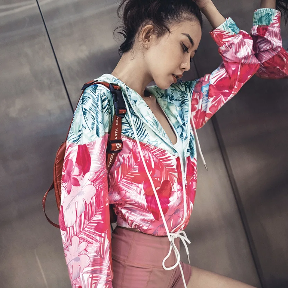 FE6903 толстовки спортивная куртка с принтом женский топ для йоги на Молнии Куртка